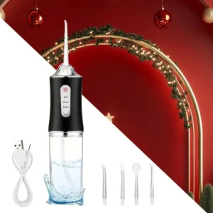 Rechargeable Electric Plaque Cleaner & Flosser with 4 Nozzles