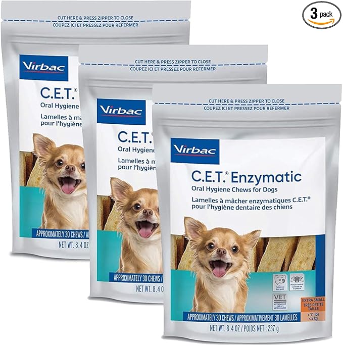 C.E.T. Enzymatic Oral Hygiene Chews for Petite Dogs, 90 Count
