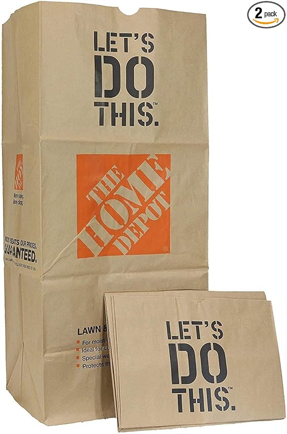 The Home Depot 49022-25PK Heavy Duty Brown Paper Lawn and Refuse Bags for Home and Garden, 30 gal (Pack of 50)