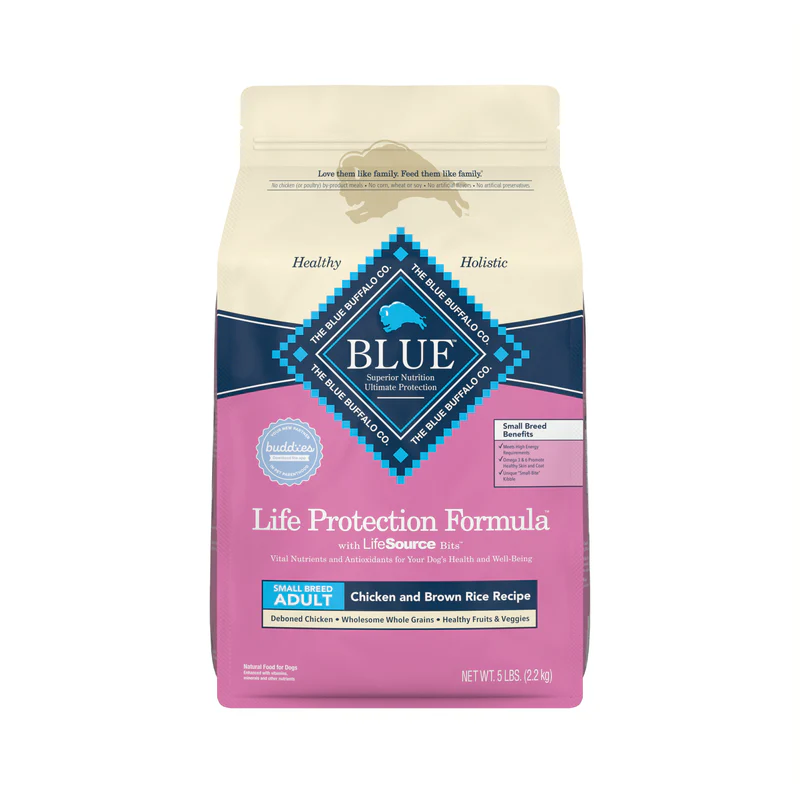 Blue Buffalo Life Protection Formula Natural Adult Small Breed Dry Dog Food, Chicken and Brown Rice 5-lb Trial Size Bag