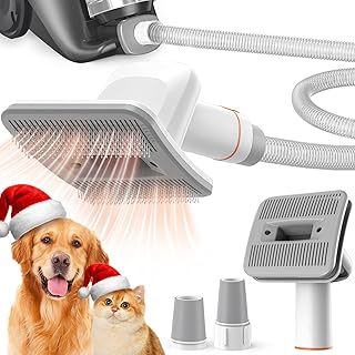 Dog Grooming Kit, Pet Grooming Vacuum with Pet Clipper Nail Grinder, Dog Hair Vacuum with 6 Pet Grooming Tools for Dogs Cats Shedding Grooming