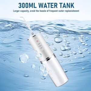 Electric Water Flosser Cordless for Teeth 3 Modes 4 Jet Tips Cleaning and Flossing Water Dental Portable Floss Irrigator Oral Water Flossed Rechargeable Tonsil Stone Travel Adults Birthday Gift