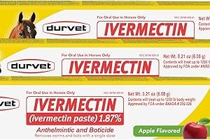 Ivermectin Horse Paste 1.87% | Apple Flavor – 6.08g Syringe for Equine Use Only Up to 1250 LB (2-Pack)