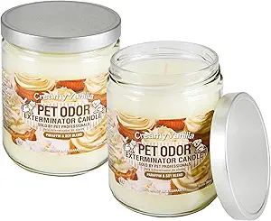 Odor Exterminator Candle, Creamy Vanilla, 13 Ounce Jar (Pack of 2)