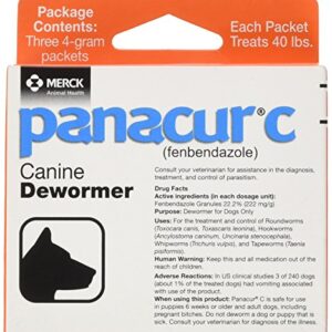 Panacur C Canine Dewormer (Fenbendazole), 4 Gram, 3 Count (Pack of 1), Red