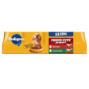 Pedigree Choice Cuts in Gravy Adult Canned Soft Wet Dog Food, Beef & Country Stew, 13.2 oz. Cans (12 Count, Pack of 1)