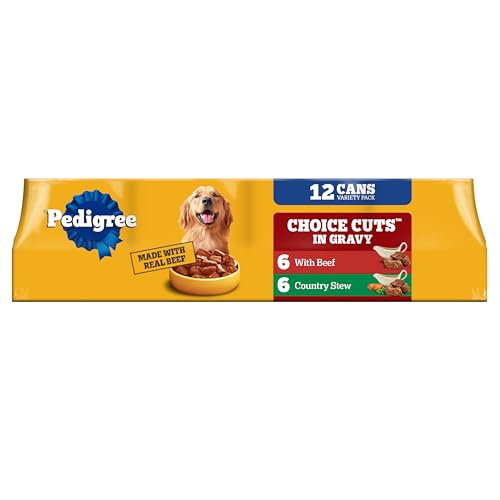 Pedigree Choice Cuts in Gravy Adult Canned Soft Wet Dog Food, Beef & Country Stew, 13.2 oz. Cans (12 Count, Pack of 1)