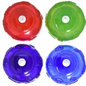 KONG Dog Squeezz Ball Medium Assorted Colors Green, Red, Blue, Purple 4pk