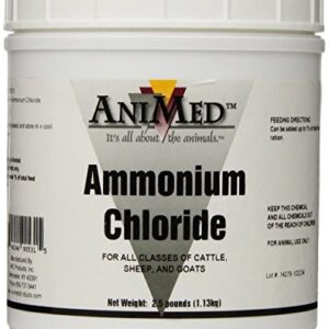 AniMed Powder 99.9-Percent Ammonium Chloride for Horses Dogs Cats Cows Sheep and Goats, 2.5-Pound…