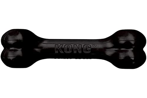 KONG – Extreme Goodie Bone – KONG’s Most Durable Natural Rubber Dog Bone for Power Chewers – Black – For Large Dogs