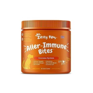 Zesty Paws Dog Allergy Relief- Dog Itching Skin Relief- Dog Probiotics for Itchy Skin and Itchy Ears- Dog Allergy Paw Relief- Dog Allergy Chews- Dog Itch Relief - Dog Skin Allergy Relief - Lamb - 90ct