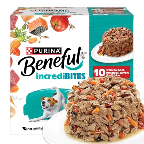 Purina Beneful Small Breed Wet Dog Food Variety Pack, IncrediBites With Real Beef, Chicken and Salmon – (Pack of 30) 3 Oz. Cans