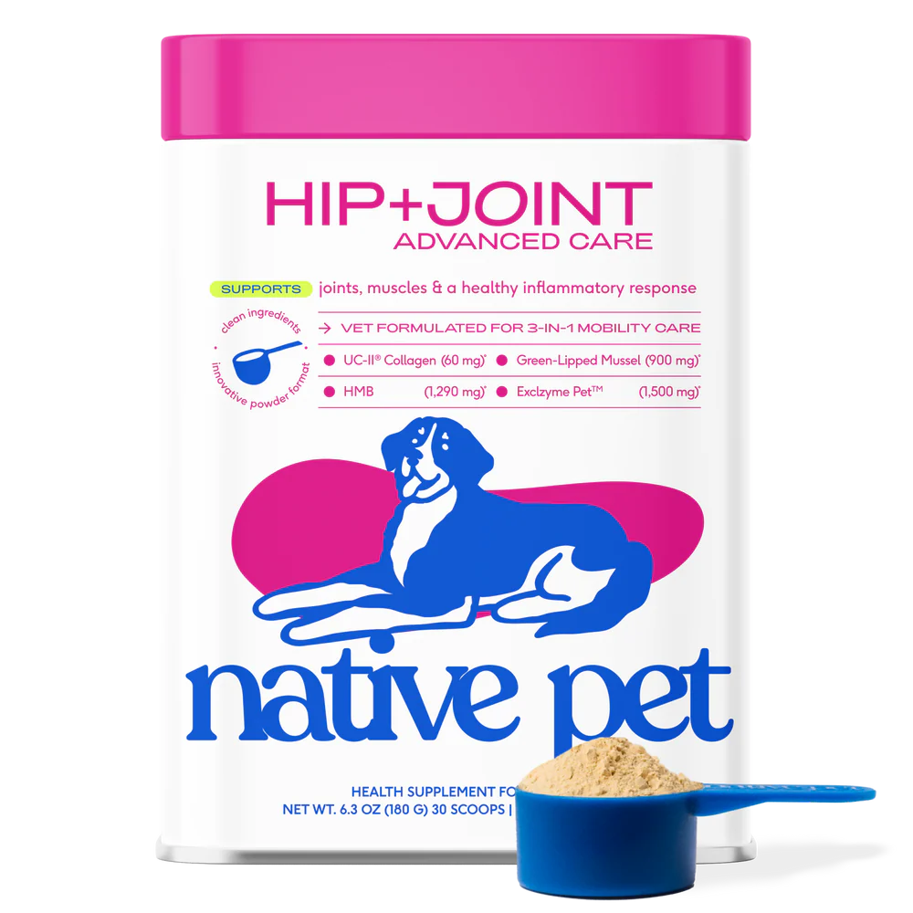 Native Pet Hip & Joint Supplement for Dogs – Advanced Dog Joint & Arthritis Supplement – Helps Maintain Healthy Cartilage, Joint Flexibility, Lubrication, & Function – with ESM & Collagen – 60 Chews