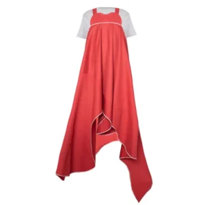 Red Zero-Waste Dress