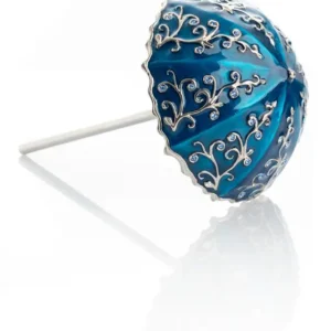 Blue Umbrella Trinket Box Handmade with Swarovski Crystals