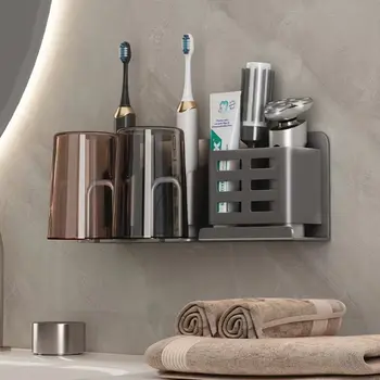 Wall Mount Aluminum Toothbrush Razor Holder