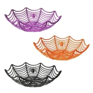 Halloween Candy Baskets Spider Web Plastic Bowls (3pcs) CS