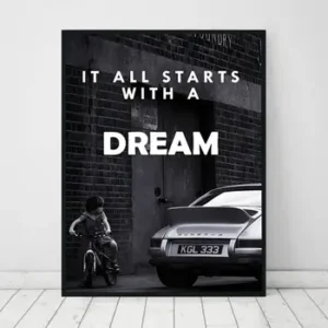 Poster Schwarz Weiß Luxus Geschafte und Fahrzeuge als Deko Print ohne Rahmen