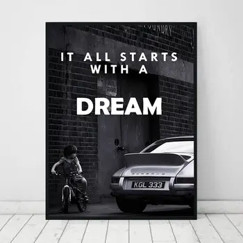 Poster Schwarz Weiß Luxus Geschafte und Fahrzeuge als Deko Print ohne Rahmen