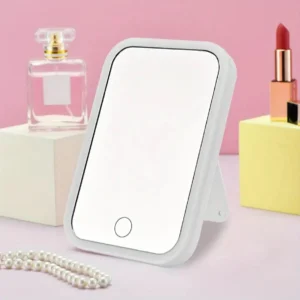 5X Magnification LED Compact Travel Makeup Mirror with Light for Purse