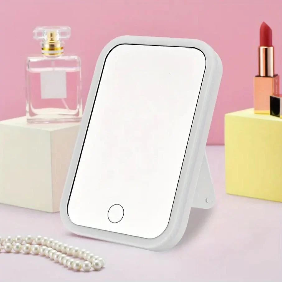 5X Magnification LED Compact Travel Makeup Mirror with Light for Purse